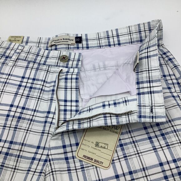 Hudson & Barrow Mens Plaid Chino Shorts Size 30 (Actual 32) NWT - Picture 6 of 13